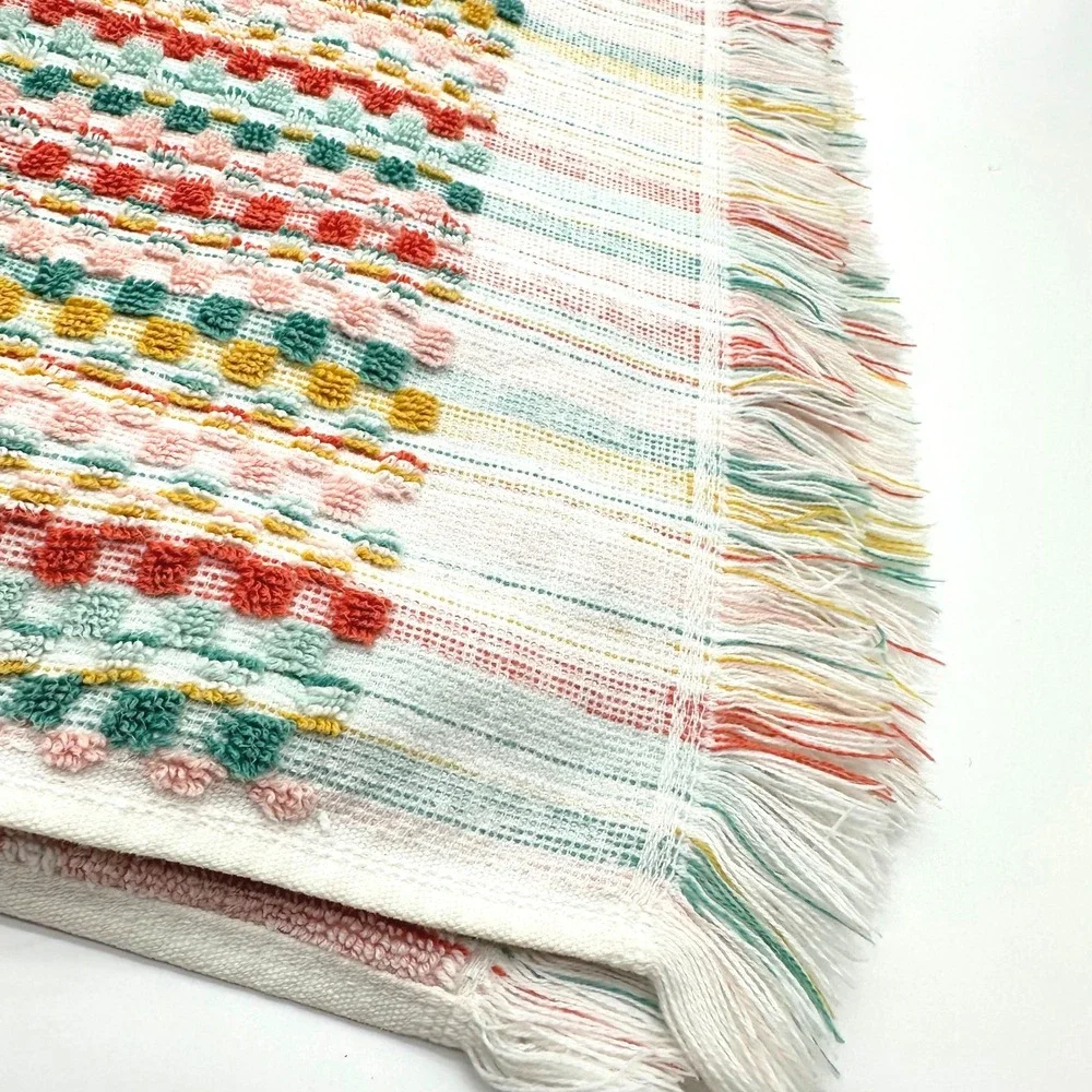 Opalhouse Multi Striped Sonoma Bath Towel Boho Geometric Multi Color Fringe Edge